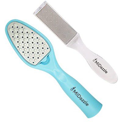 Midazzle Triangle & 2 in 1 Rectangle Foot Scrubber, Callus Remover - Colors May Vary - (Pack of 2)