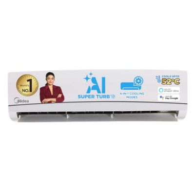 [Extra Rs 3750 OFF] Midea 1.5 Ton 3 Star Inverter Split AC, with 5 Years Comprehensive Warranty (Copper, Wi-Fi), MAI18SD3R35W0, White)