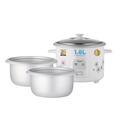 Midea 1.8L Electric Rice Cooker with 2 Aluminium Cooking Pot | 700W