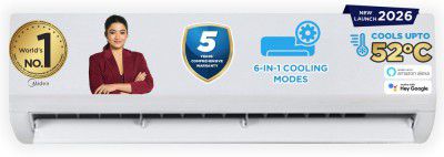 [Extra Rs.5000 OFF] Midea 1 Ton 3 Star Split AI Inverter with Wi-fi Convertible 6-in-1 ((Santis Max DLX Wi-Fi - MAI12SD3R36W0), White)