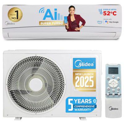 [Extra Rs 3000 Off | 2025 Model] Midea 1 Ton 3 Star,5 Years Comprehensive Warranty, Smart Wi-Fi AI Inverter Split AC (MAI12SD3R35W0,White)
