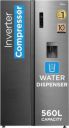 Midea 560 L Frost Free Side by Side Refrigerator with Water Dispenser Inverter Compressor (BRU Steel, MDRS704FGF46)...