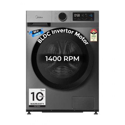 Midea 8 Kg 5 Star Fully Automatic Front Load Washing Machine with Inverter Motor (MFG17W80B/T-IND, Titanium Grey)