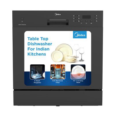 Midea MDWTT0802D(B)IN Free Standing 8 Place Settings Dishwasher