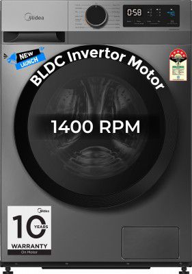 Midea 9 kg Fully Automatic Front Load with In-built Heater Grey (MFG17W90B/T-IND)