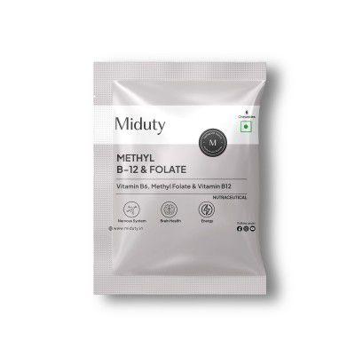 Miduty Vitamin B12 – Active Methylcobalamin - Bioactive B-Complex with B6, B9, B12  – 6 Veg Tablets