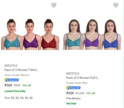 Miestilo Womens Bras up to 72% off