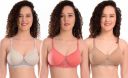 MiEstilo Women's Cotton Blend Lightly Padded Wirefree T-Bralette Bra Combo...