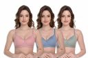 MiEstilo Women's Cotton Blend Lightly Padded Wirefree T-Shirt Bra Combo...