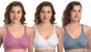 MiEstilo Women's Cotton Blend Non-Padded Wirefree T-Shirt Bra Combo...