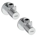 Mila Classique Brass Angle Valve with Wall Flange Pack of 2 | Mirror Chrome Finish...