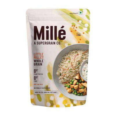 Millé Little Millet Whole Grain | Kutki | Gluten Free | No Chemicals | High Plant Protein and Fibre | Millet Rice | Vegan | 100% Whole Grain | 450g : Amazon.in: Grocery & Gourmet Foods