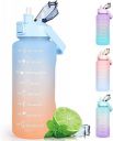MILONI USA Motivational Water Bottle, Spirit GYM Gallon with Time Marker Large Capacity 2000ML, Leakproof BPA Free Fitness Sports Water Bottle (2 Liter)...