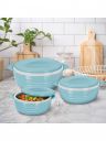 Milton Aspire Jr. Blue Set Of 3 Inner Stainless Steel Casseroles 370ml, 725ml, 1.18L...