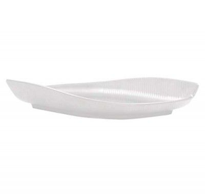 MILTON Boat Melamine Platter, White, 13.9 inch
