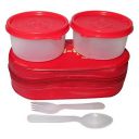 MILTON Bon Bon Lunch Box with 2 leak-proof containers, 280 ml Each, Red...