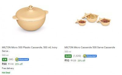 MILTON Casseroles from @ ₹160
