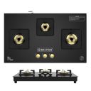 Milton Champion Top Hob Cooktop 3 Burners Gas Stove | Manual Ignition | 8mm Toughened Glass Top | ISI Certified | | 360 Degree Nozzle | Modern Premium Design | 1 Year Manufacturer's Warranty -Blac...