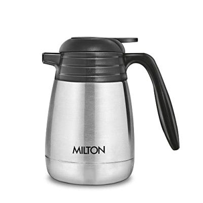 Milton Classic 600 Thermosteel Carafe 24 Hours Hot and Cold, 600 ml, Silver | Leak Proof | Rust Proof | Vacuum Insulated