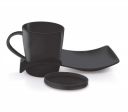 Milton Coffee and Cookies Melamine Server, Set of 3, Black...