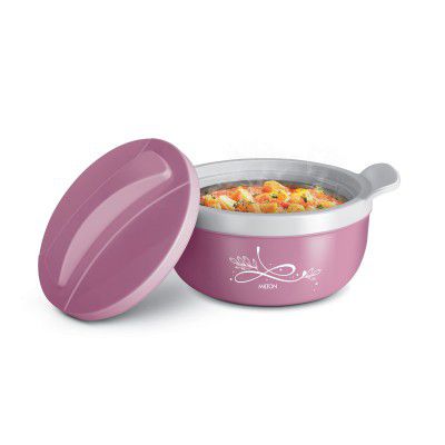 MILTON Crave 1500 Inner Stainless Steel Serving Casserole | 1380 ml, Pink