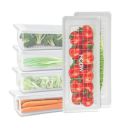 Milton Cryo Fridge Storage Boxes Set of 6 Fridge Organizer Container with Waterproof Vinyl Stickers & Removable Drain Plate, Lid, Stackable Box, Plastic Containers 1500 ml for Fish, Vegetables, Fruits...