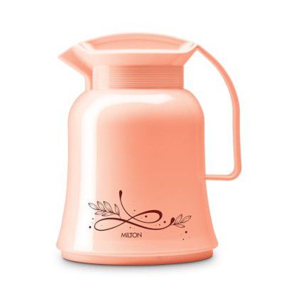 Milton Crystal 500 Vacuum Insulated Inner Glass Hot or Cold Flask, 500 ml, Peach