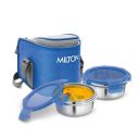 MILTON Cube 2 Lunch Box, 300 ml, Set of 2, Blue...