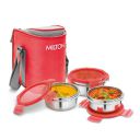 MILTON Cube 3 Lunch Box, 300 ml, Set of 3, Red...