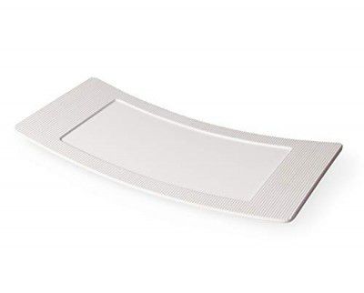 MILTON Curvy Melamine Platter, White (15' X 6.7')