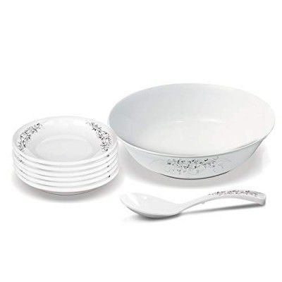 Milton Dahi Balla Melamine Set of 8, Vine, Ivory