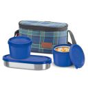Milton Decker Lunch Box with Insulated Fabric Jacket (1 Oval Stainless Steel 450 ml, 2 Inner Stainless Steel 450 ml)...