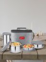 Milton Delicious Combo Grey Set of 4 Stainless Steel Insulated Tiffin...