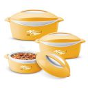 MILTON Delight Jr. Inner Stainless Steel Serving Casserole Gift Set of 3 (520 ml, 820 ml, 1.3 litres)...