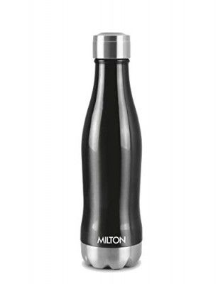 Milton New Duke 500 Thermosteel Hot and Cold Water Bottle - 420 ml, Black