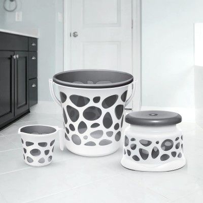 Milton Duplex 25 Spa 3 PCS Bathroom Set, Sturdy and Durable, Bucket 25L, Stool and Mug 1L