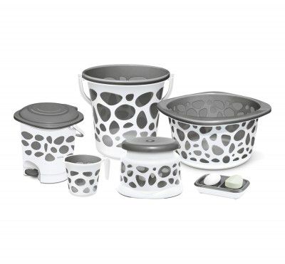 Milton Duplex Spa 6 PCS Bathroom Set, Sturdy and Durable, Bucket 18L, Deep Tub 20L