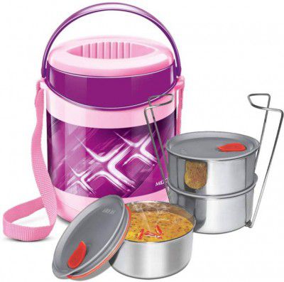 MILTON Econa deluxe 3 Containers Lunch Box (750 ml, Thermoware)