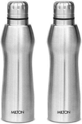 MILTON Elate Stainless Steel each 880 ml Bottle  (Pack of 2, Silver, Steel)