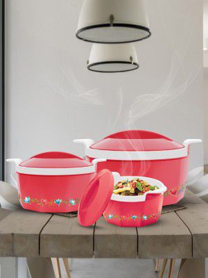 Milton Elegance Jr. 3-Pieces Red Inner Steel Casseroles 395 ml 750 ml 1.35 L
