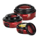 MILTON Ernesto Inner Stainless Steel Casserole Set of 3 (420 ml, 850 ml, 1.43 litres), Red | Easy to Carry | Serving | Stackable | Microwave Safe...
