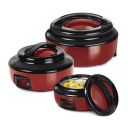 Milton Ernesto Inner Stainless Steel Jr. Casserole Set of 3 (420 ml, 850 ml, 1.43 litres), Red | Easy to Carry | Serving | Stackable...