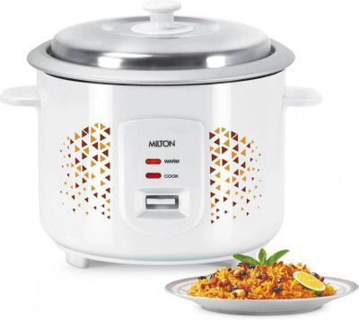 MILTON Euroline Excel Rice Cooker with Additional Cooking Bowl, 700 Watt Electric Rice Cooker  (1.8 L, White)