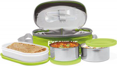 MILTON Executive Lunch Box, 2 Round Inner Steel Round Containers 280ml Each