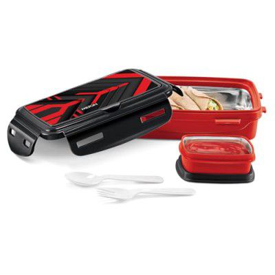 MILTON Flavour Big Inner Stainless Steel Tiffin Box - 500 ml ( Red )