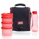 MILTON Full Meal 4 Combo Lunch Box (4 Containers and 1 Bottle), Black...
