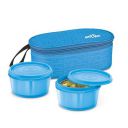 MILTON Graze Lunch Box, 2 Round Inner Steel Microwave Safe Containers 320 ml Each with Insulated Bag...