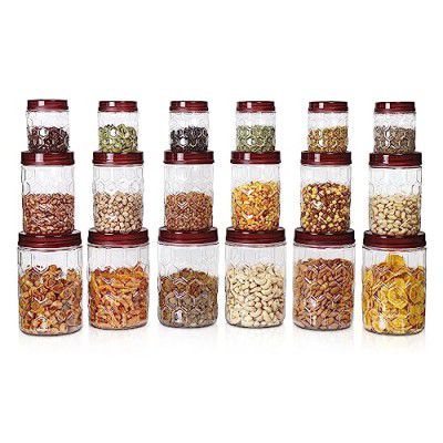Milton Hexa Airtight Containers Set Of 18 (6 x 270ml, 6 x 665ml, 6 x 1.24L)