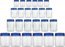 MILTON Hexa Pet Jar - 270 ml, 665 ml, 1240 ml, 1850 ml Plastic Grocery Container  (Pack of 24, Blue, Clear)...
