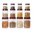 MILTON Hexa Plastic Storage Jar Set of 12 (4x270ml, 4x665ml, 4x1.24L)...